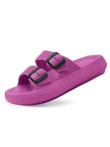WOMEN'S FASHION FLIP FLOPS, MEN'S UNISEX EVA SANDALS With Thick Platform Non-Slip Sole Unisex SLIPPER, Adjustable Clasp Quick Drying. - Hot Pink - View 1