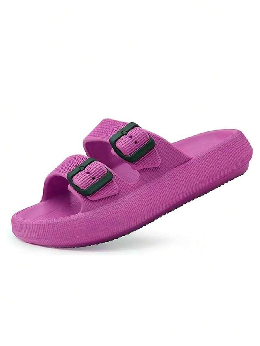 WOMEN'S FASHION FLIP FLOPS, MEN'S UNISEX EVA SANDALS With Thick Platform Non-Slip Sole Unisex SLIPPER, Adjustable Clasp Quick Drying. - Hot Pink - View 1