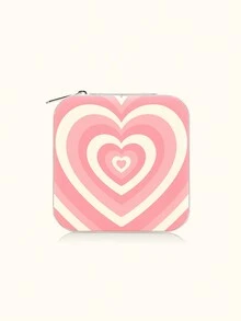 1 Pc Mini Travel Pu Leather Jewelry Storage Box - Pink - View 2