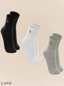 LUPO Kit com 3 Pares de Meias Cano Médio Feminino Lupo Sport em Algodão