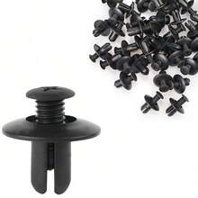 100 Pcs 8mm Car Retainer Clips Screw Plastic Fasteners Set Automotive Trim Panel Push Pin Clip Auto Body Bumper Fender Rivet Kit For Trucks & Motorcycles (Black) - matte black - View 7