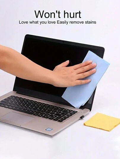 1pc Random Color Microfiber Cleaning Cloth For Silver, Glasses, Mobile Phones, Computer Screens