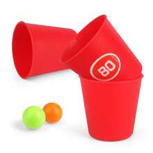 Slingshot Shooting Cup Stacking Game, Interactive Tabletop Game, Stress Relieving Novelty Toy For Multiplayers - Multicolor - View 4