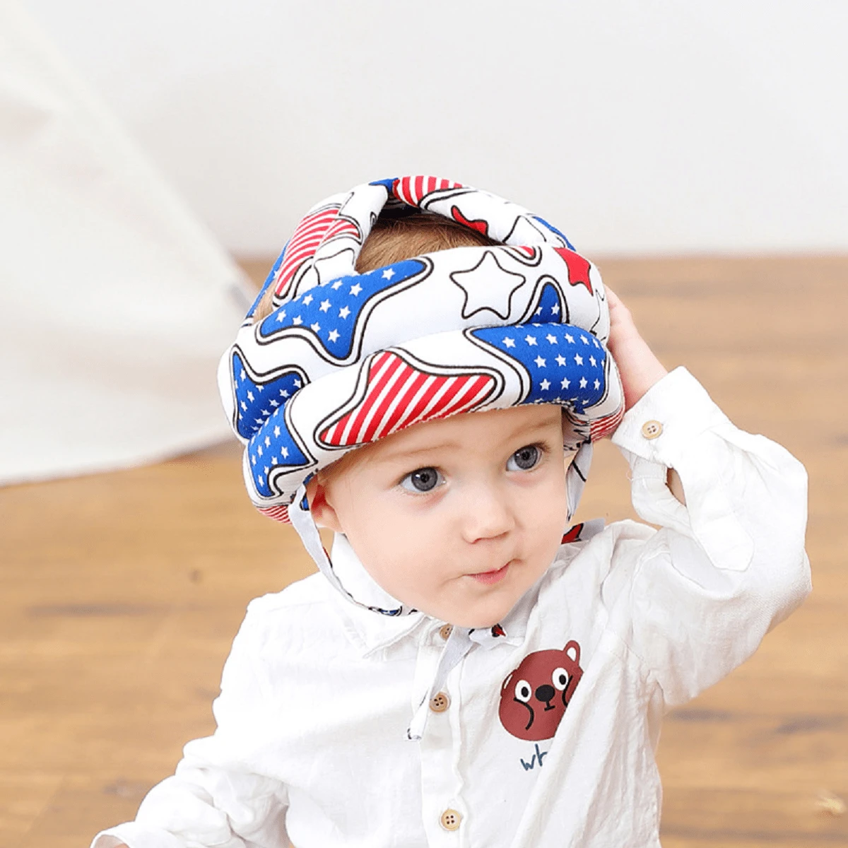 Baby Safety Helmet, Head Protection Pad, Infant Walking Learning Hat, Toddler Walking Headguard, Anti-Collision Protective Cap - American Soldier Anti-fall Hat - View 1