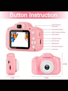 MiniCâmera Digital Portátil Mini 720p, Câmera Recarregável Colorida De Brinquedo, Tela De 2 Polegadas 8mp, Presente De Aniversário E Outros Com 1 Cartão Tf E Leitor De Cartão