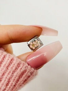 2024顆頂級時尚9mm寬不銹鋼珠帶1隻天使翅膀和心形吊飾,學習英語diy意大利魅力手鍊珠寶製作用品 - 彩色 - 查看 18