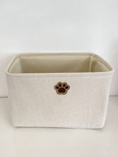 1pc Multifunctional Cartoon Dog Paw Storage Basket, M & L Sizes Available, Suitable For Indoor Home Pet Snack, Toy Storage And Laundry Basket