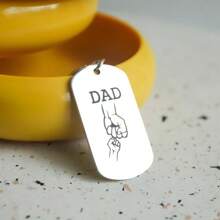 1 件/3 件创意钥匙扣，适合爸爸，父亲节礼物，雕刻家庭钥匙扣汽车配件包饰学院风可爱哥特 Y2k - 銀色 - 查看 11