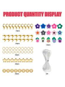 2400 件黏土珠手鍊製作套件,預科生友誼扁平聚合物珠珠寶製作套件,帶吊飾和彈力繩,女孩工藝品禮品套裝