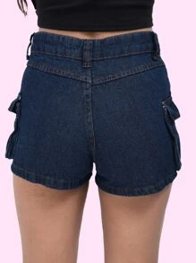 Women's Cargo Shorts For Kids With Pockets 10 To 16 - Rửa tối - Xem 3