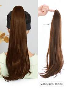 Synthetic Claw Clip On Ponytail Hair Extension For Women Slightly Cocked Pony Tail Hair Hairpiece