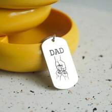 1 件/3 件创意钥匙扣，适合爸爸，父亲节礼物，雕刻家庭钥匙扣汽车配件包饰学院风可爱哥特 Y2k - 銀色 - 查看 9