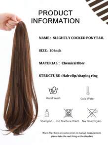 Synthetic Claw Clip On Ponytail Hair Extension For Women Slightly Cocked Pony Tail Hair Hairpiece