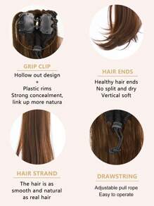 Synthetic Claw Clip On Ponytail Hair Extension For Women Slightly Cocked Pony Tail Hair Hairpiece