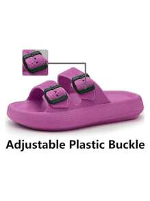WOMEN'S FASHION FLIP FLOPS, MEN'S UNISEX EVA SANDALS With Thick Platform Non-Slip Sole Unisex SLIPPER, Adjustable Clasp Quick Drying. - Hot Pink - View 3