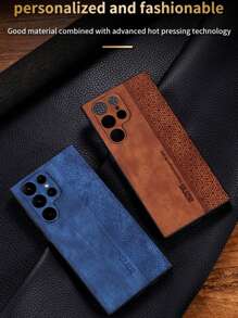 Iphone 16 简约时尚商务风格皮革纹理手机壳适用于三星、苹果、Redmi、Oppo、Vivo 手机 - 綠色 - 查看 6