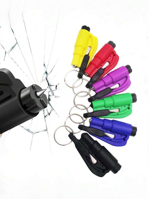 1 pezzo/3 pezzi/6 pezzi Martello di sicurezza per auto, Accessorio portachiavi, Portachiavi auto, Rompi vetro e taglia cintura di sicurezza per emergenza, Per chiavi auto, telefoni cellulari, fotocamere, portafogli, tessere ID, badge, braccialetti, regali per fidanzati e fidanzate, familiari, insegnanti, dipendenti, accessori auto, ciondolo per borse, scuola