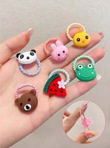 40pcs/Set Cute Cartoon Princess Style Colorful Small Hair Ties, Suitable For Toddler Girls Daily Use - Multicolor - View 5