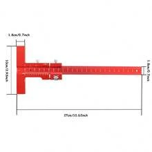 One Piece Red Precision Pocket Ruler T-Type Scribing Ruler - Red - View 2