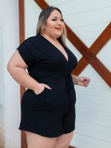 Plus Size Jumpsuits - Black - View 2