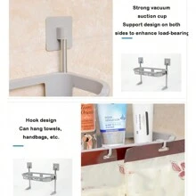 Estante de plástico para baño, ahorro de espacio, multifuncional, extraíble, impermeable, sin perforaciones, organizador encima del inodoro para baño, cocina - Blanco - Ver 5