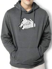 Men Hoodies - 深灰色 - 查看 1