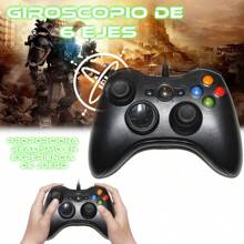 CONTROL ALAMBRICO COMPATIBLE CON XBOX 360 Y PC - Negro - Ver 4
