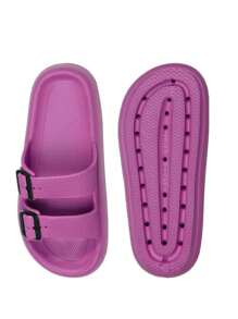 WOMEN'S FASHION FLIP FLOPS, MEN'S UNISEX EVA SANDALS With Thick Platform Non-Slip Sole Unisex SLIPPER, Adjustable Clasp Quick Drying. - Hot Pink - View 2