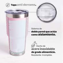 Termos para Agua - Termo Tumbler Rosa Claro | Vaso Termico 30oz - 900ml | Vasos de Acero Inoxidable - Termos para Cafe - Mantiene la Temperatura | Regalos Para Mujer - Regalos para Hombre - Rosa - Ver 4