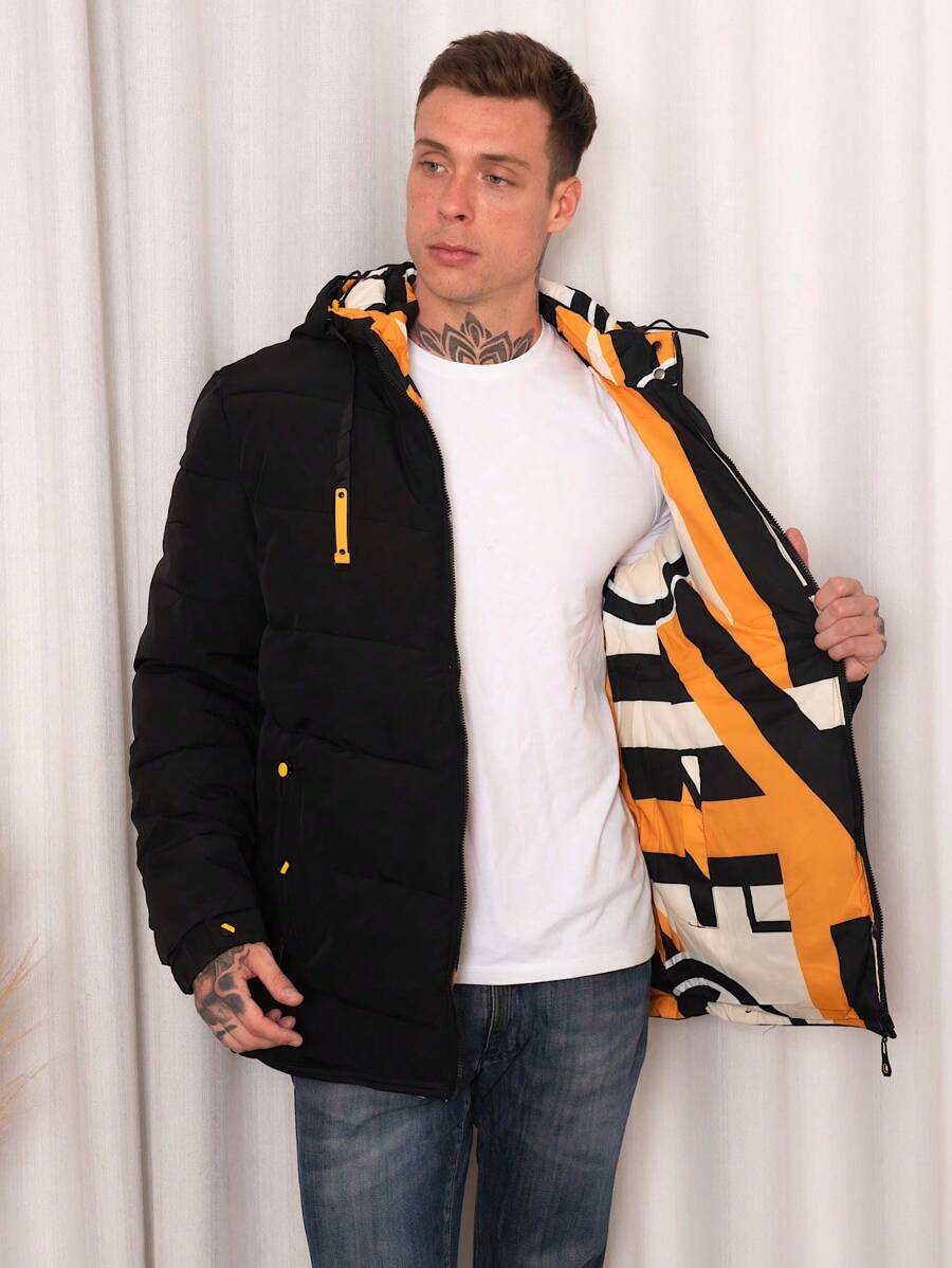 Men Winter Coats - 芥末黃 - 查看 1