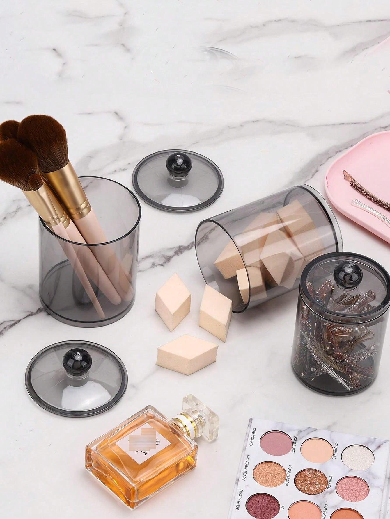 1/3pcs Transparent Storage Box, Suitable For Cleaning Rods, Round Pads