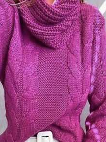 Women Sweaters - 玫瑰紅 - 查看 3
