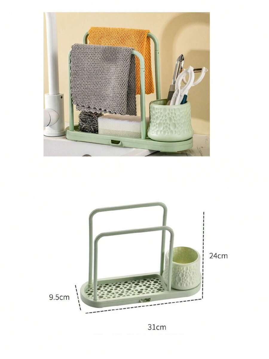 DING SHENG STORE Jabonera ,Porta Toalla de baño , Estante organizador para Paño de cocina , Dispensador de jabón , depurador ,SET BAÑO PLASTICO DISPENSADOR JABON LIQUIDO MANOS PORTA CEPILLOS DIENTES JABONERA - Verde - Ver 1
