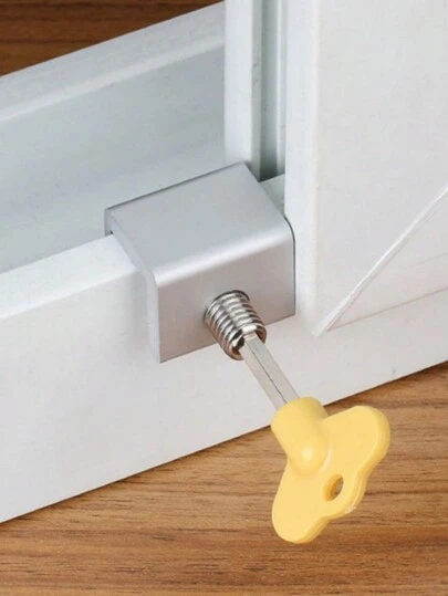 1 件装窗户和门限位器锁定装置防盗安全保护器，塑料钥匙锁