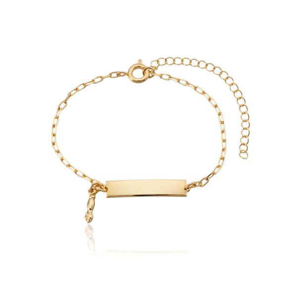 Pulseira Infantil Bebê Com Chapinha E Figa Figuinha Banhada