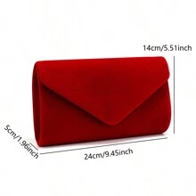Envelope Design Party/Wedding Clutch Bag For Women, With Detachable Chain Strap And Shoulder Strap, Fashion Wallet - Red - View 7