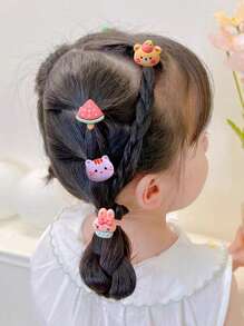 40pcs/Set Cute Cartoon Princess Style Colorful Small Hair Ties, Suitable For Toddler Girls Daily Use - Multicolor - View 4