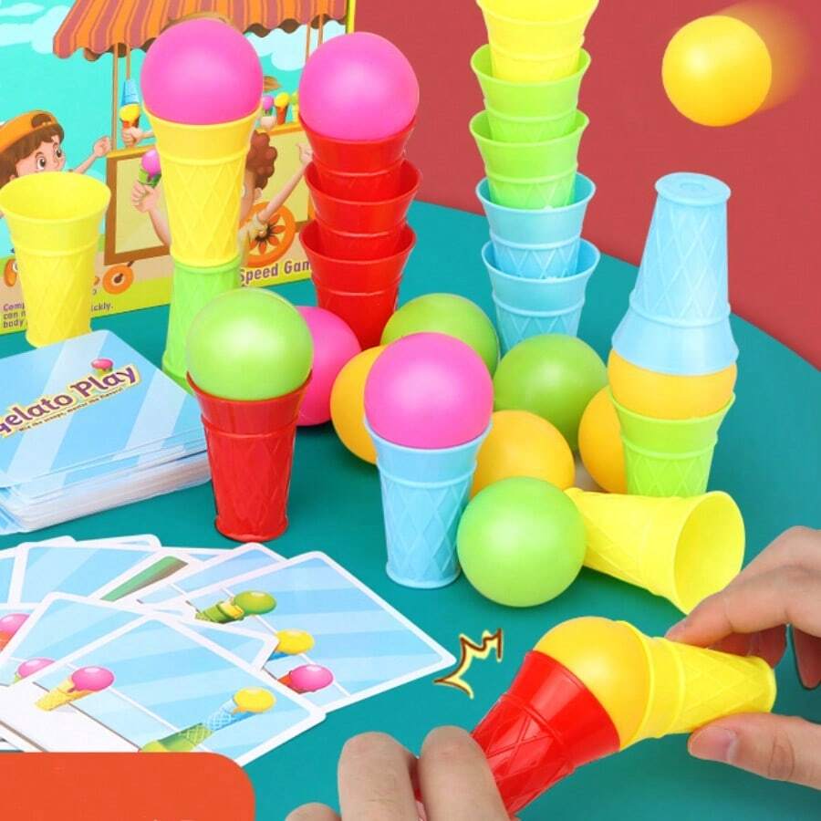 Ice Cream Game High Stacking Card Matching Game Interactive Board Game Play Set(Random Color) - Multicolor - View 1