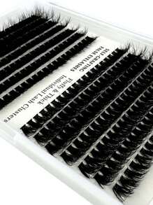 新款 14 排 60D+80D 混合托盘单根睫毛 3D 浓密睫毛柔软自然睫毛貂毛睫毛 5D 蓬松簇假睫毛睫毛簇、睫毛簇、单根睫毛、睫毛、假睫毛