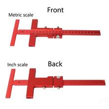 One Piece Red Precision Pocket Ruler T-Type Scribing Ruler - Red - View 6