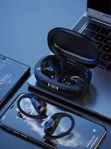 Lenovo LP75 Bluetooth Earphones, Hanging Ear Style With Digital Display, Ultra-Long Battery Life 5.3H, HIFI Sound, Low Latency, Music, Gaming, Running, Waterproof, Microphone, Wireless Headphones