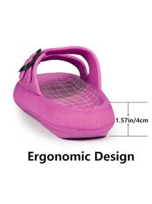 WOMEN'S FASHION FLIP FLOPS, MEN'S UNISEX EVA SANDALS With Thick Platform Non-Slip Sole Unisex SLIPPER, Adjustable Clasp Quick Drying. - Hot Pink - View 4