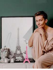 1 bức tượng trang trí tháp Eiffel màu hồng với vật liệu kim loại tông vàng cho bữa tiệc theo chủ đề tháp Eiffel ở Paris làm quà tặng tốt nhất - Hồng - Xem 7