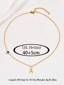 1 Miếng Tên viết tắt A Đến Z Mặt dây chuyền chữ cái Dây chuyền NỮ Món quà Vòng cổ bằng thép không gỉ - Vàng - Xem 3