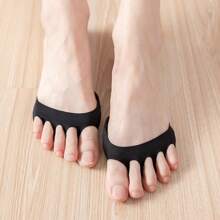 Sports Outdoor Invisible Foot Pads Socks, Toeless Socks With Non-Slip Forefoot Cushion And Five Toes - Black - View 5