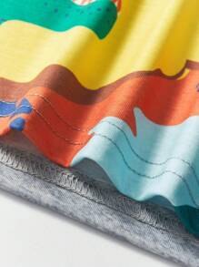 Chàng trai trẻ In Khủng long Áo thun - Xám - Xem 5