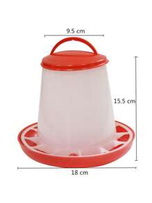 1入組6kg家禽喝水桶，適用於畜牧場、雞水器、鴿子飲水器、鵪鶉喂水器、家禽棚動物飲水器 - 紅色 - 查看 5