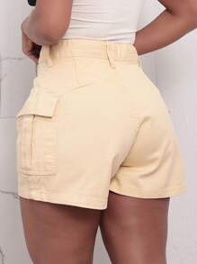 Women Denim Shorts - Yellow - View 2