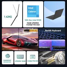 Firebat A16筆記本電腦,搭載intel N100處理器/16gb Lpddr4內存+512gb/1tb固態硬盤/16英寸1920×1200 Fhd Ips顯示屏/指紋識別/2.4ghz/5ghz雙頻wifi - 美規A型插(110-127V) - 查看 3