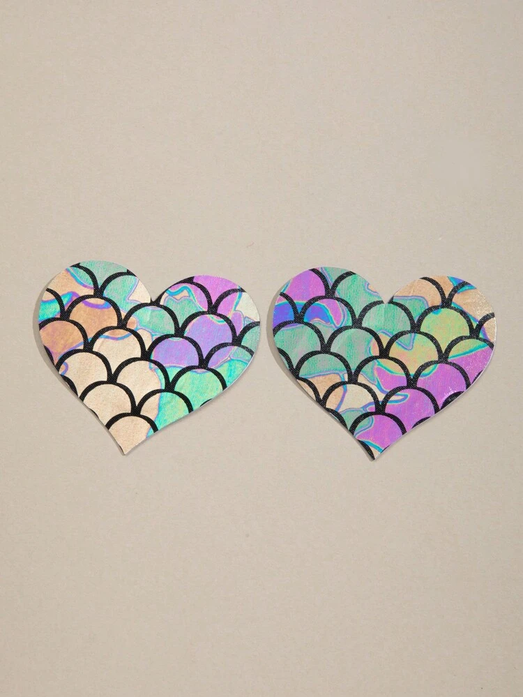 8 Piezas Nuevas Coberturas De Pezones Desechables De Escamas De Pescado Sexys Y Seductoras - Multicolor - Ver 4
